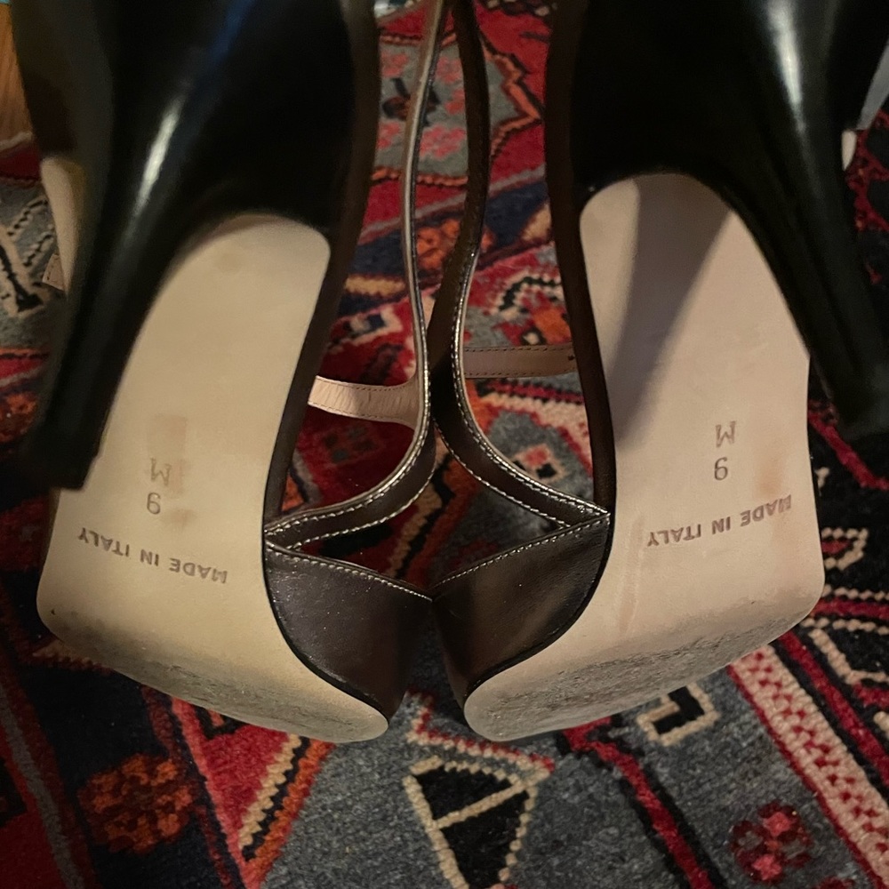 [9] MICHAEL KORS Scarlet Gunmetal Metallic Leather Ankle Strap Pointed Pumps - Picture 7 of 7